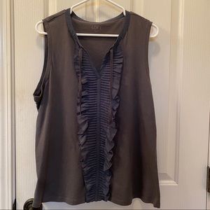 Gray ruffle top